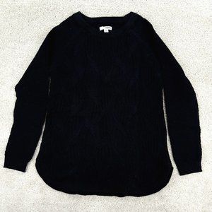 Sonoma Sweater Womens Small Black Long Sleeve Crew Neck Pullover Cable Knit NWT